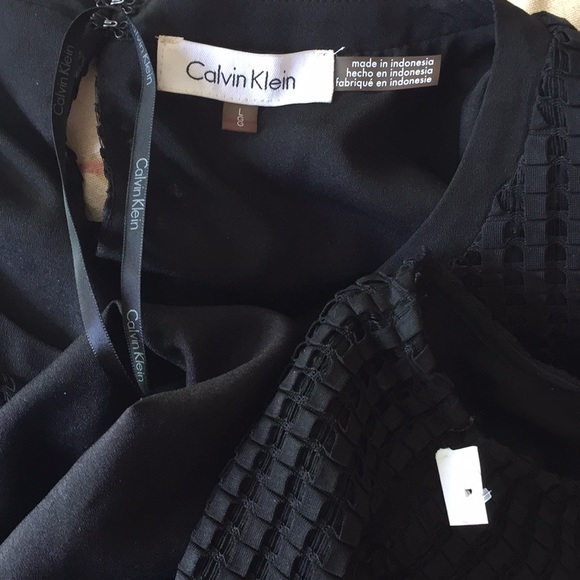 CALVIN KLEIN size LARGE 3-D Square Dual Layer Tank Business Career BLACK $89 NEW - Picture 6 of 8